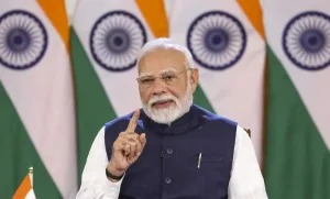 Prime Minister Narendra Modi during official visit to Namibia discussing trade in diamonds, uranium, and critical minerals